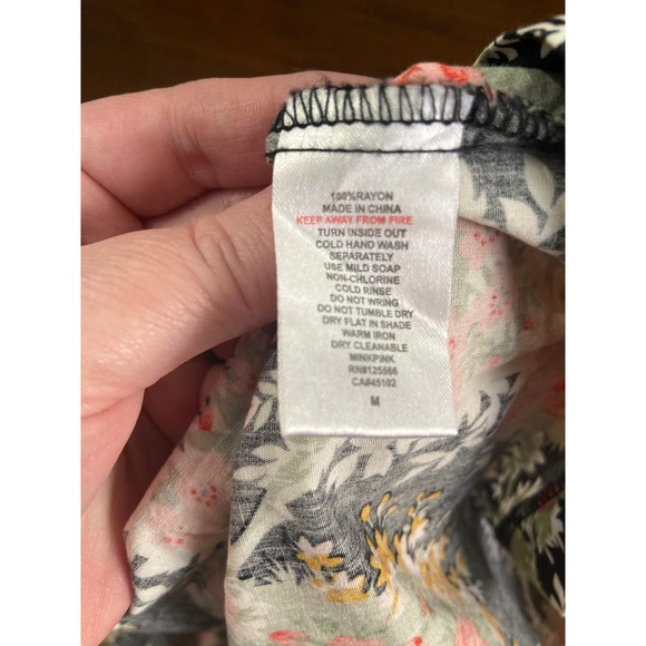 MinkPink Revolve strapless full skirt mini dress black with coral flowers - Picture 5 of 5